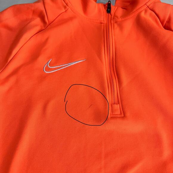 Nike Dri-FIT XS Quarter Zip Pullover Orange Long Sleeve Athletic Top Athleisure - Picture 6 of 7